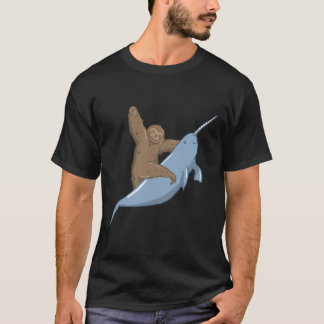 Narwahl Unicorn Beluga Tusk Whale Fish Sloth Gift T-Shirt