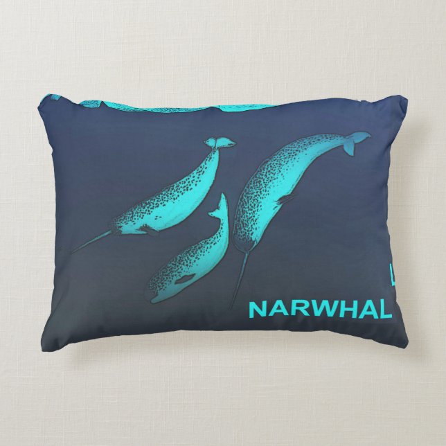 Narwhal Accent Pillow (Front)
