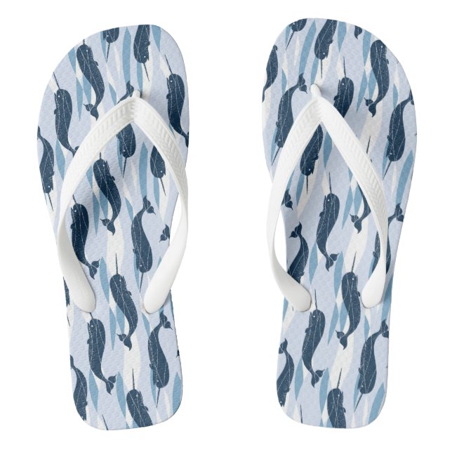 Narwhal Allover Print Flip Flop (Footbed)