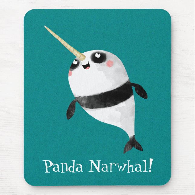Narwhal and Panda in One Mouse Pad (Front)