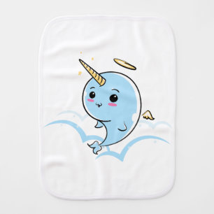 Narwhal Angel Cutie Baby Burp Cloth