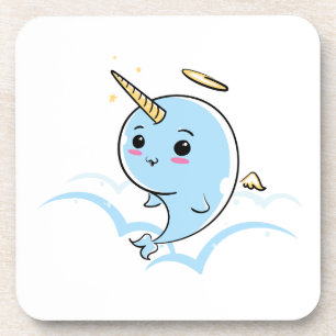 Narwhal Angel Cutie Beverage Coaster