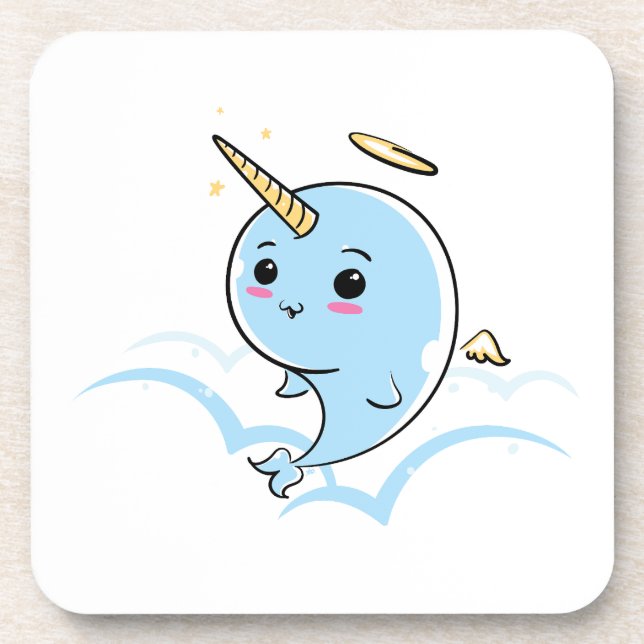 Narwhal Angel Cutie Beverage Coaster (Front)