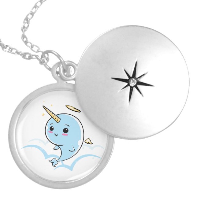 Narwhal Angel Cutie Locket Necklace (Front)
