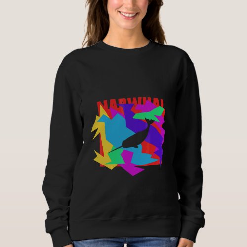 Narwhal Animal Mosaik Puzzle Sweatshirt