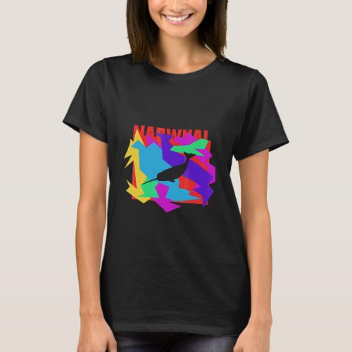 Narwhal Animal Mosaik Puzzle T-Shirt