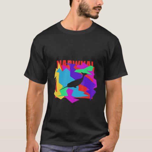 Narwhal Animal Mosaik Puzzle T-Shirt