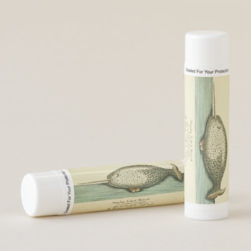 Narwhal Antique Whale Watercolor Painting Lip Balm