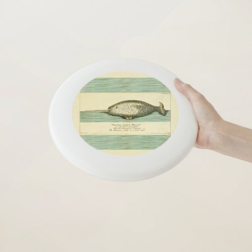 Narwhal Antique Whale Watercolor Painting Wham_O Frisbee
