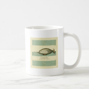 Narwhal Antique Whale Watercolor Scientific Art Coffee Mug