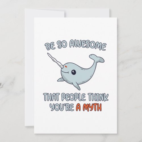 Narwhal Awesome Myth Thank You Card