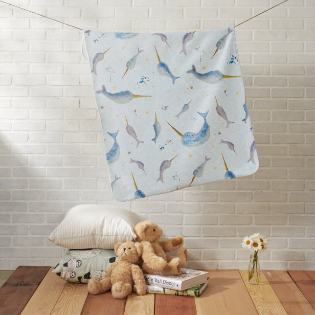 Narwhal Baby Blanket (In Situ)