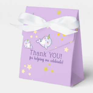 Narwhal Baby Purple Birthday with starfish Favor Boxes