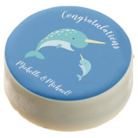 Narwhal Baby Shower Blue Boy Whale Chocolate Covered Oreo