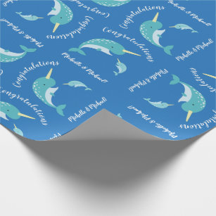 Blue Whale Personalised Baby Shower Wrapping Paper –  HotOffThePressGiftingLtd