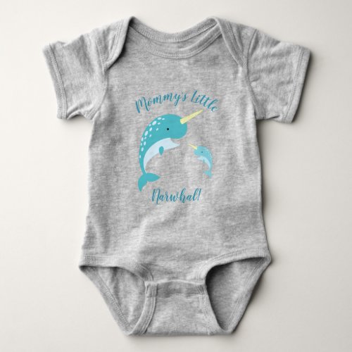 Narwhal Baby Shower Yellow Gender Neutral Whale Baby Bodysuit