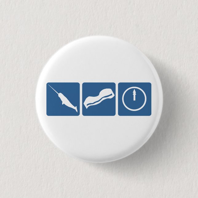 Narwhal - Bacon - Midnight Pinback Button (Front)