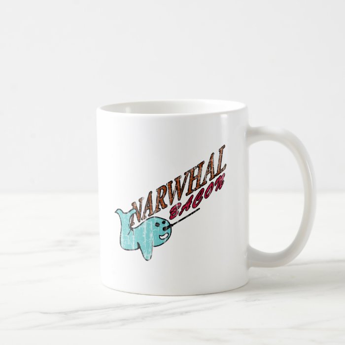 Narwhal Bacon Retro Logo Coffee Mugs