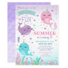 Girl Narwhal Invitation | Zazzle.com