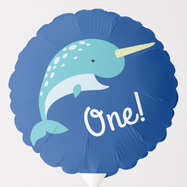 Narwhal Birthday Party Balloon (Front)