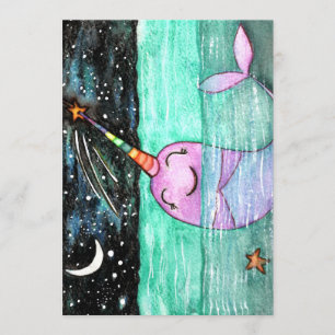 Narwhal Birthday Party Invitation