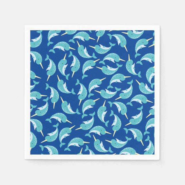 Narwhal Birthday Party Napkins (Front)