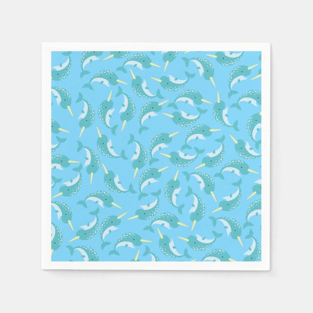 Narwhal Birthday Party Napkins (Front)