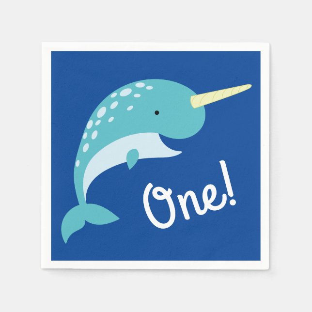 Narwhal Birthday Party Napkins (Front)