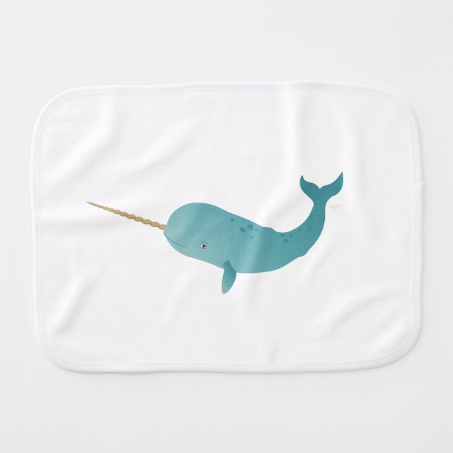Narwhal Burp Cloth (Front Horizontal)