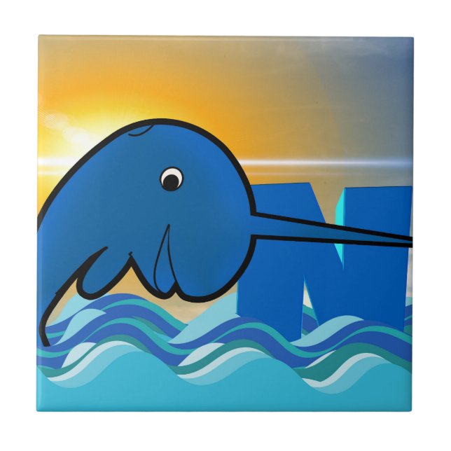 narwhal ceramic tile (Front)