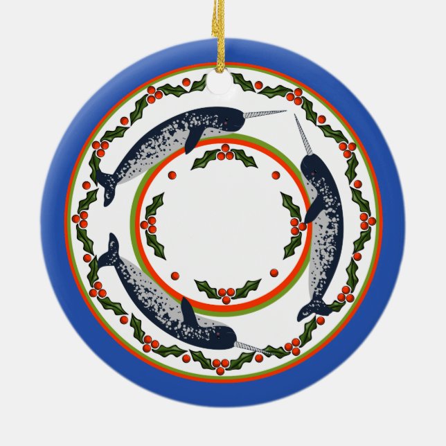 Narwhal Christmas Ornament (Back)