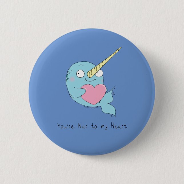 Narwhal Cute Kids Cartoon Button (Front)