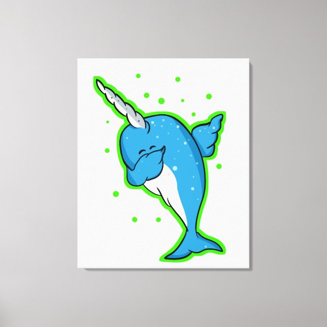 Narwhal Dabbing Dab Canvas Print (Front)