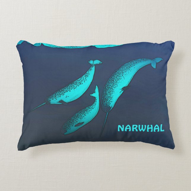 Narwhal Decorative Pillow (Front)