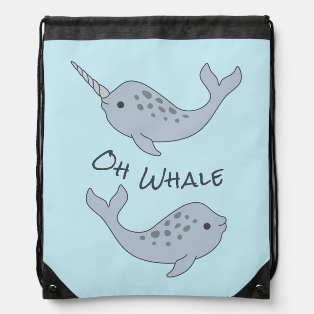 Narwhal Drawstring Backpack (Front)