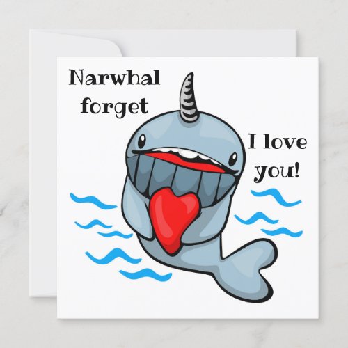 Narwhal forget Valentine Invitation