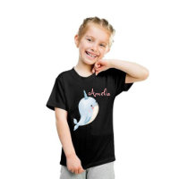 Narwhal Girl Birthday Add Name Personalized Black