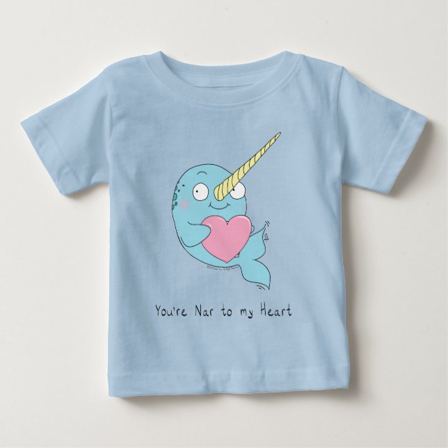 Narwhal Hugging a Heart Baby Kid's T-shirt (Front)