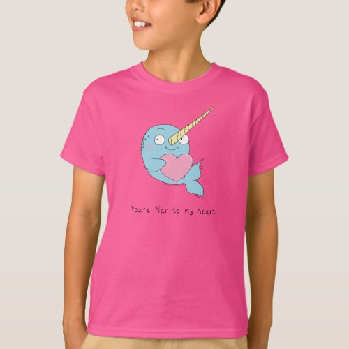 Narwhal Hugging a Heart Boys Kids T_shirt