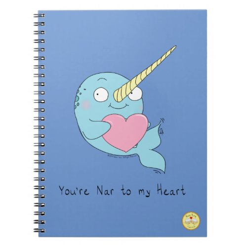 Narwhal Hugging Heart Valentines Day Notebook