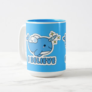 Narwhal I Believe Two-Tone Coffee Mug