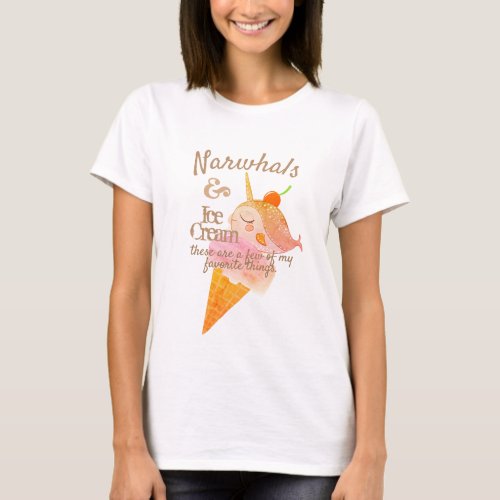 Narwhal Icecream cone favorite things personalized T_Shirt