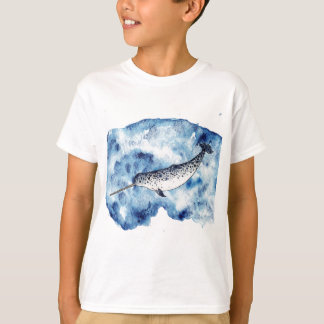 Narwhal in a splash of watercolour T-Shirt
