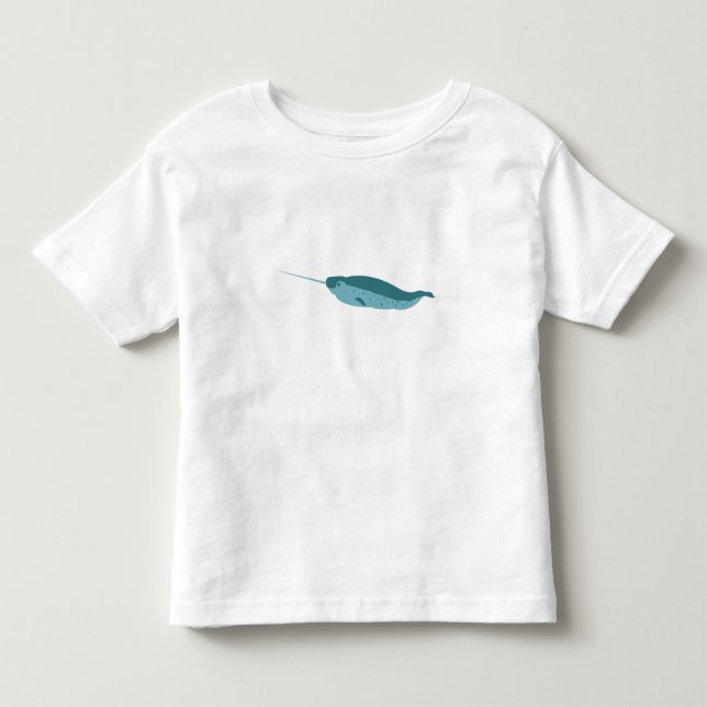 Narwhal in Blue Ocean Toddler T-shirt (Front)