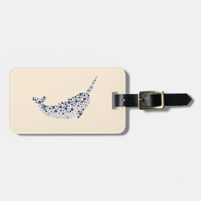 Narwhal In Dots Luggage Tag (Front Horizontal)