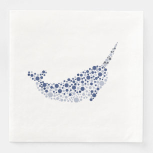 Narwhal In Dots Paper Dinner Napkins