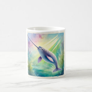 Narwhal in the Deep 110924AREF142 - Watercolor Coffee Mug