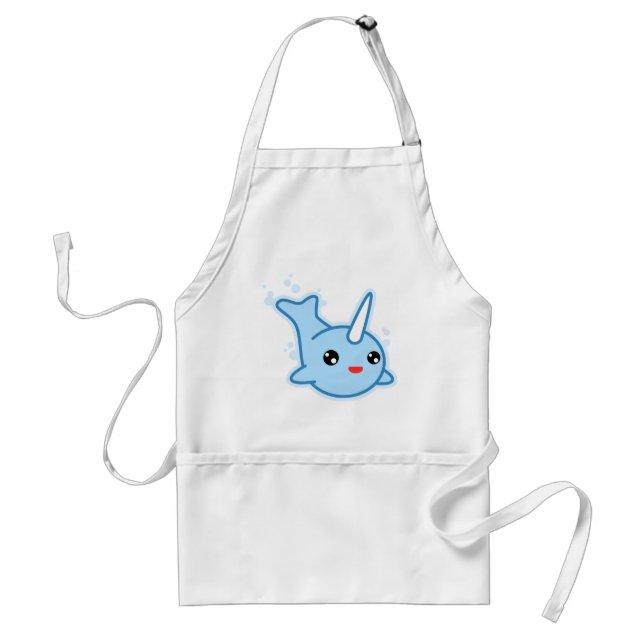 Narwhal Kawaii Adult Apron (Front)