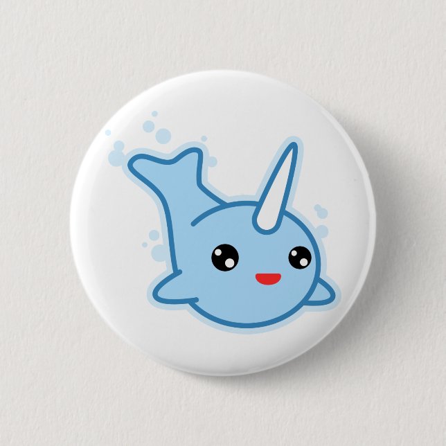 Narwhal Kawaii Button (Front)