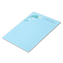 Narwhal Kid's Cute Stationary Notepad